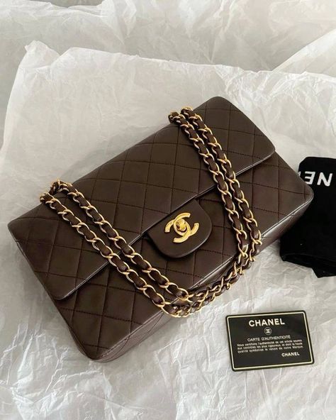 Brown Chanel Bag Outfit, Luxury Purses Aesthetic, Chanel Brown Bag, Chanel Aesthetic Bag, Brown Chanel Bag, Brown Bag Aesthetic, Chanel Bags Aesthetic, Brown Chanel, Expensive Bag