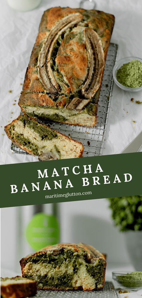 Matcha Banana Bread, Matcha Bread, Marbled Banana Bread, Matcha Baking, Drink Matcha, Matcha Dessert, Matcha Recipe, Best Bread Recipe, Banana Bread Recipe