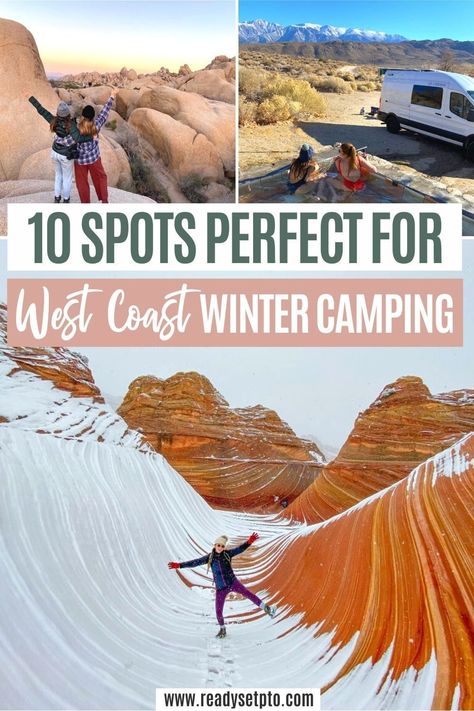 10 Spots Perfect for West Coast Winter Camping | Looking for an epic winter camping spot for this year? Check out my list of the top 10 best spots to camp near the West Coast in the winter, whether you are looking to stay warm or see the snow. West Coast | California Camping Hiking Pictures, Cold Weather Camping, Winter Travel Destinations, Hiking Photography, California Camping, Visit California, Winter Camping, Usa Travel Guide, Camping Spots