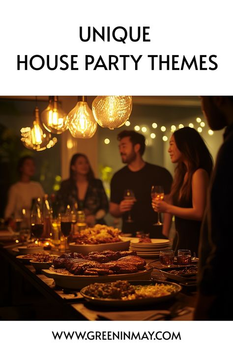 Searching for unforgettable House Party Ideas? Mix it up with Unique Party Ideas to keep guests excited! And if outdoor fun is your vibe, dive into creative Backyard party ideas that bring everyone together in style Hobo Theme Party Ideas, Family Party Themes Ideas, Couples Party Themes, Best Theme Party Ideas For Adults, Chill House Party Aesthetic, Night Backyard Party, House Party Ideas For Adults Birthdays, House Party Ideas For Adults, House Party Themes