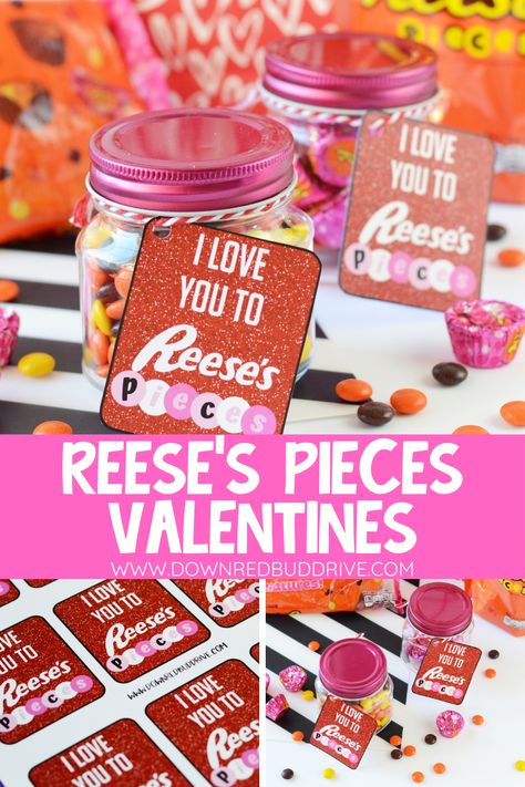 Reeses Valentines, Diy Engagement Gifts, Cheesy Valentine, Valentines Day Gift Ideas, Reese's Pieces, Free Printable Tags, Printable Valentines Cards, Free Printable Cards, Baby Food Jars