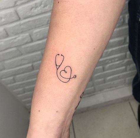 Cute Nurse Tattoo Ideas, Nursing Tattoos For Women, Tattoos For Nurses, Paramedic Tattoo, Healthcare Tattoo, Nursing Tattoo, Nursing Tattoos, Nurse Tattoo Ideas, Stethoscope Tattoo