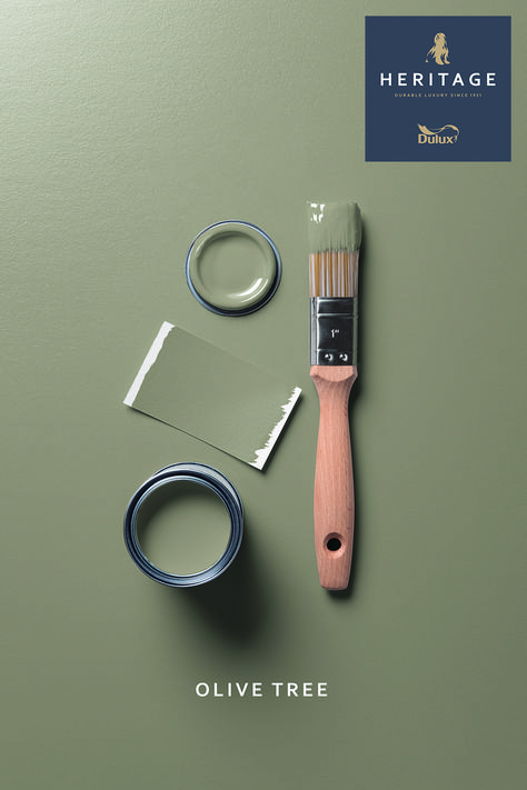 Dulux Heritage Olive Tree Dulux Heritage Ancient Sandstone, Sandstone Paint Color, Dulux Heritage Colours, Heritage Paint Colours, Olive Tree Painting, Dulux Paint Colours, Olive Green Paints, Cream Paint Colors, Heritage Paint