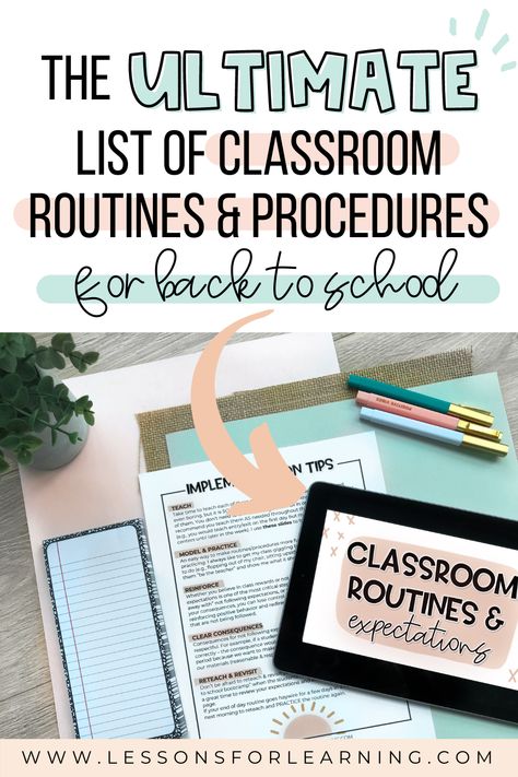 Procedures For Classroom Elementary, Back To School Routines And Procedures, 5th Grade Procedures And Routines, Classroom Routines And Procedures List, Middle School Procedures And Routines, Rules And Procedures Elementary, High School Classroom Procedures, Classroom Systems And Routines, Middle School Procedures