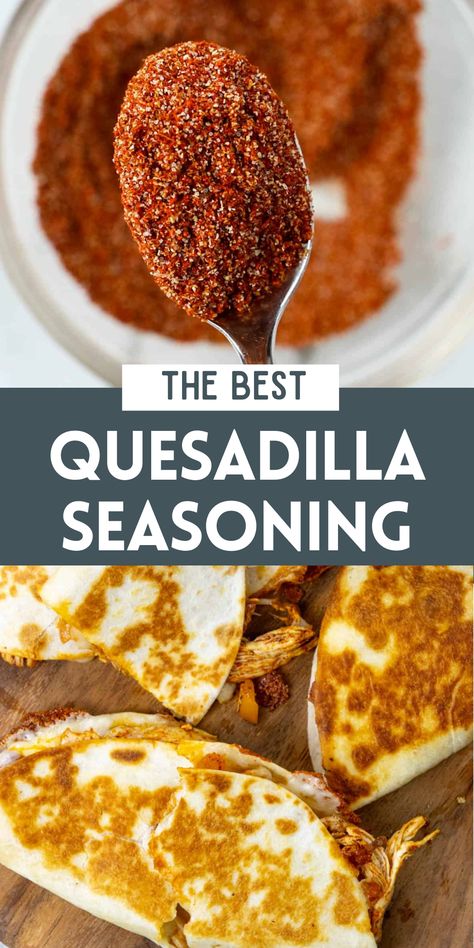 Make the best chicken quesadilla for dinner by adding this homemade Quesadilla Seasoning to your shredded chicken or ground beef! Quesadilla Seasoning, Chicken Quesadilla Seasoning, Best Chicken Seasoning, Ground Beef Quesadillas, Chicken Thigh Seasoning, Quesadilla Recipes Easy, Beef Quesadillas, Make Shredded Chicken, Chicken Quesadilla Recipe