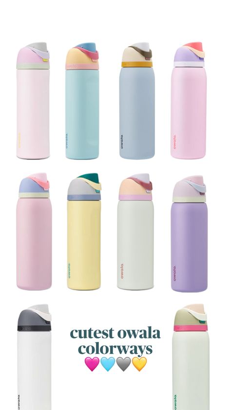 owala aesthetic cute good egg blossom bunny pastel pink yellow green blue candy coated Trendy Water Bottles, Beach Basket, Cute Water Bottles, Blue Candy, Aesthetic Cute, Back To School Shopping, Cute Cups, Birthday Wishlist, Gift List