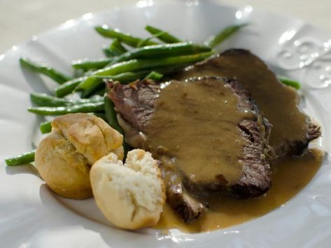 How to Make Homemade Roast Beef | Roast Beef with Gravy Recipe | Trisha Yearwood | Food Network Roast Beef With Gravy, Beef With Gravy, Roast Beef Gravy, Trisha's Southern Kitchen, Trisha Yearwood Recipes, Mustard Cream Sauce, Pan Seared Steak, Cream Sauce Recipes, Beef Gravy