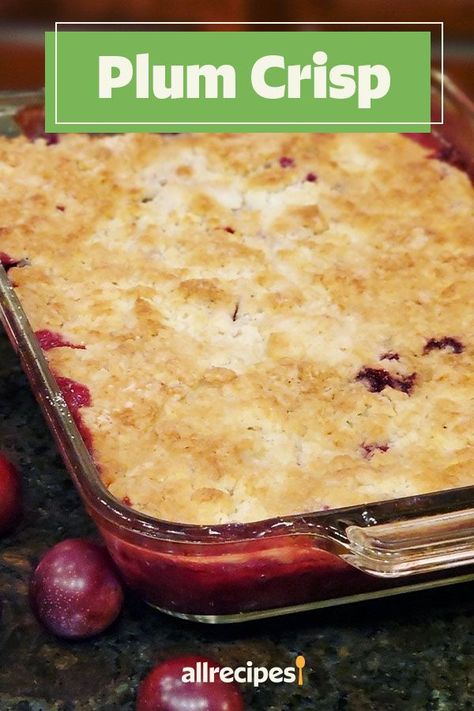 Plum Dump Cake, Pluot Recipes Desserts, Poor People Desserts, Apple Plum Crisp Recipe, Fresh Plums Recipes, Canned Plum Recipes, Recipe With Plums, What To Do With Fresh Plums, Easy Plum Recipes