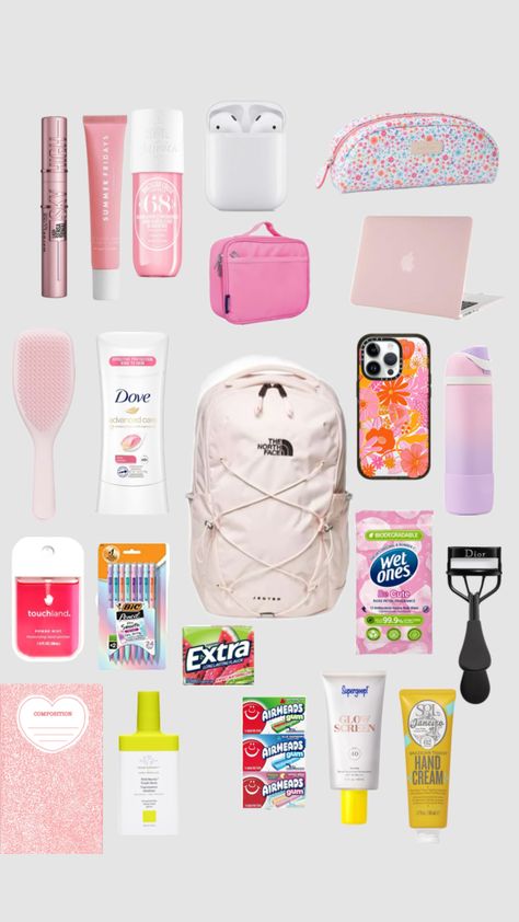 WHAT TO PACK IN UR SCHOOL BAG!! #preppy #school #fyppp What To Put In Your School Bag, Preppy School Bag, What's In My Backpack, Preppy School, What To Pack, School Bag, Bagpack, You Bag, Middle School