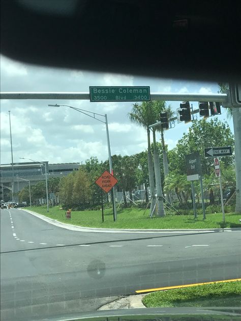 Street names after #AKA1908 member Bessie Coleman Located at Tampa International Airport, Tampa Florida Tampa Airport, Tampa International Airport, Bessie Coleman, Letter Organizer, Alpha Kappa Alpha Sorority, Circuit Court, Street Names, Tampa Florida, Green Life