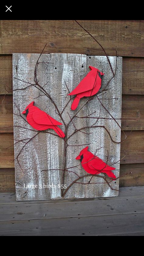 Wood Birds Craft, Wooden Cardinal, Barn Wood Crafts, Wood Wall Art Diy, Intarsia Woodworking, Wood Pallet Wall, Barn Wood Signs, Reclaimed Wood Wall Art, Diy Wooden Projects