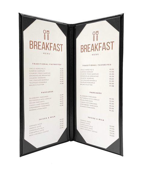 PRICES MAY VARY. Premium Faux Leather Material: Crafted from high-quality faux leather, these menu covers provide a luxurious look and feel, while being durable, cost-effective, and easy to clean, perfect for busy restaurant environments. Compact 4.25" x 11" Size: Designed for narrow-format menus, wine lists, and drink selections, these covers offer a sleek and professional presentation suitable for upscale and casual dining settings. 2-View Display Design: Featuring a 2-view layout, each cover Restaurant Menu Holder, Busy Restaurant, Restaurant Menu Covers, Menu Covers, Drink List, Menu Holders, Trendy Bar, Wine Selection, Menu Cover