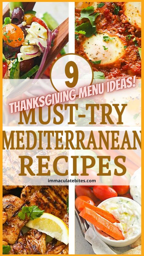 Experience and taste the complex and exciting flavors of Mediterranean food that will take you to different places all at once. Thanksgiving menu ideas for a change. Dinner ideas, including breakfast, appetizers, snacks. #thanksgiving #friendsgivingideas #stuffingrecipesforthanksgiving Mediterranean Thanksgiving, Mediterranean Food Recipes, Mediterranean Recipes Healthy, Mediterranean Diet Recipes Dinners, Stuffing Recipes For Thanksgiving, Breakfast Appetizers, Thanksgiving Menu Ideas, Recipes Thanksgiving, Mediterranean Food