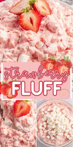 Strawberry Fluff Salad is a creamy, light, and fluffy side dish or serve it as a quick tasty dessert salad. Easy to make with only 6 ingredients like instant pudding, strawberry jello, whipped cream, mini marshmallows, and the fruity and tangy flavor of juicy strawberries and pineapple. It's a classic recipe with a fresh strawberry twist! Fruity Side Dishes, Fruit Salad Cheesecake Pudding, Strawberry Jello Cool Whip Dessert, Pink Jello Dessert, Fruit And Cool Whip Dessert, Pineapple Salad Recipes Cool Whip, Strawberry Jello Fluff Cool Whip, Jello With Marshmallows, Dessert Fluff Recipes