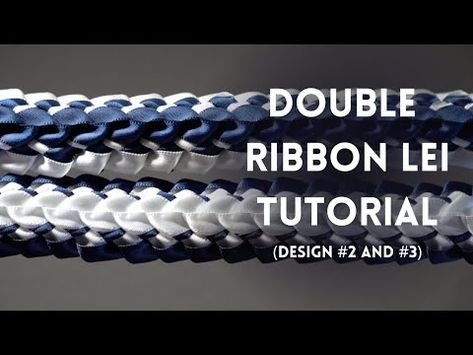 Double Ribbon Lei Tutorial with 4 Ribbons🎓 (Designs 2 & 3) - YouTube Double Ribbon Lei, Ribbon Lei Tutorial, Lei Tutorial, Graduation Leis Diy Ribbons, Graduation Leis Diy, 4 Braids, Ribbon Lei, Graduation Leis, Senior Night