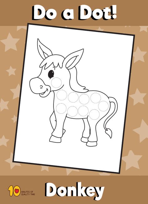 Dot Activity Animals - Donkey Donkey Crafts For Toddlers, Wonkey Donkey Activities, Donkey Crafts For Kids, Dobber Art, Donkey Crafts, Donkey Craft, Wonkey Donkey, Marshmallow Snowman, Christmas Donkey