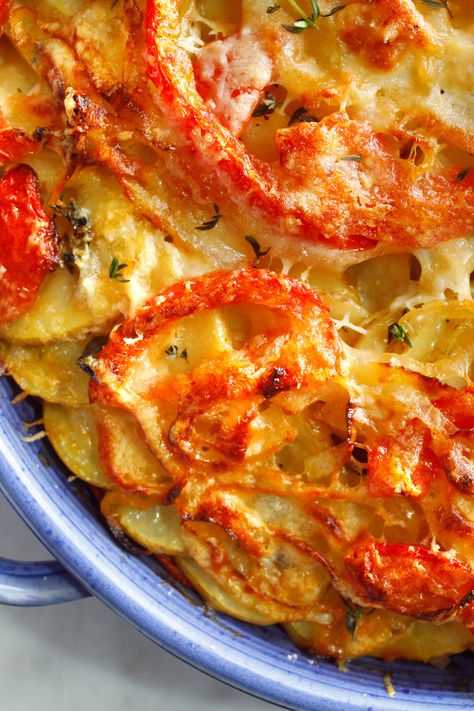 Julia Child’s Provençal Potato Gratin Recipe - NYT Cooking Potato Gratin Recipe, Julia Child Recipes, Potato Gratin, Small Food Processor, Nyt Cooking, French Cooking, Sliced Potatoes, Julia Child, Potato Dishes