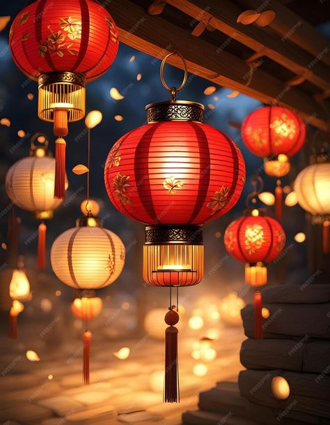 A bunch of red and yellow lanterns with the word chinese on the bottom | Premium AI-generated image Yellow Lanterns, Happy Vesak, Yellow Lantern, Chinese Lantern, Red Lantern, Hu Tao, Chinese Lanterns, Red And Yellow, New Wallpaper