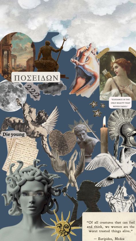 #greekmythology #moodboard #aesthetic Greek Mythology Aesthetic, Mythology Aesthetic, Aesthetic Graphic Design, Moodboard Aesthetic, Die Young, Greek Mythology, Mythical Creatures, Mood Boards, Mood Board