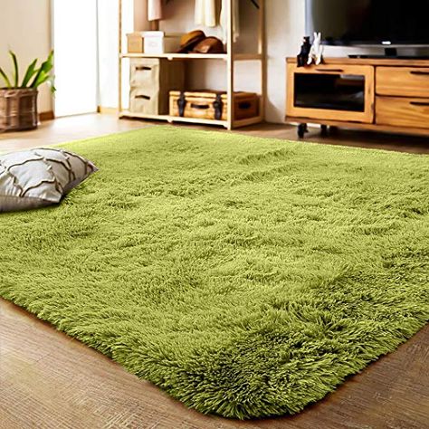 Amazon.com: LOCHAS Ultra Soft Indoor Modern Area Rugs Fluffy Living Room Carpets Suitable for Children Bedroom Home Decor Nursery Rugs Rug 4 Feet by 5.3 Feet (Green): Gateway Fluffy Living Room, Rugs Fluffy, Living Room Carpets, Girls Rugs, Dorm Rugs, Bed Rug, Children Bedroom, Nursery Rug, Plush Carpet