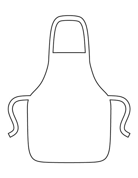 Apron pattern. Use the printable outline for crafts, creating stencils, scrapbooking, and more. Free PDF template to download and print at http://patternuniverse.com/download/apron-pattern/ How To Draw An Apron, Apron Template, Apron Drawing, Doodle Template, Apron Craft, Scrapbook Recipe Book, Draw Zentangle, Apron Pattern Free, Teacher Apron