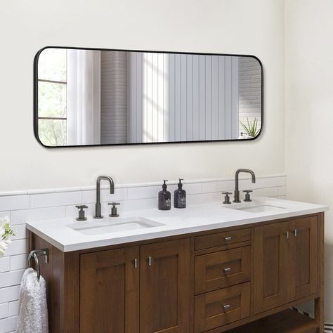 17 Stories Kazuko Venetian Bathroom/Vanity Mirror & Reviews | Wayfair Venetian Bathroom, Black Bathroom Mirror, Corner Bathroom Vanity, Corner Vanity, Black Wall Mirror, Mirror For Bathroom, Fitted Bathroom, Entryway Living Room, Mirror Wall Bathroom