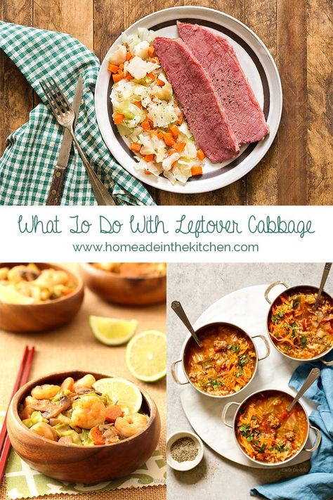 What To Do With Leftover Cabbage - Homemade In The Kitchen Leftover Cabbage, Cooked Cabbage Recipes, Coleslaw For Pulled Pork, Favorite Deserts, Noodles Homemade, Homestead Food, Cheesecake Homemade, Cup Pie, Slow Cooker Shredded Beef