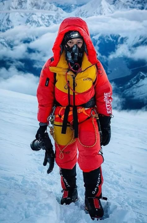 Mountain Climbing Gear, Down Suit, Mountain Gear, Vest Layering, Hazmat Suit, Mountain Outfit, Mech Suit, Suit Pin, Climbing Gear