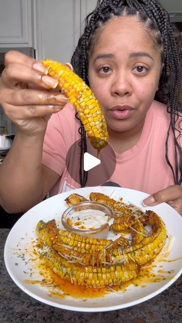 Kimberly Nichols on Instagram: "RECIPE BELOW! I LOVE CORN! But my seasoning on some corn? Gone have you wanting to call them!!! Im telling you! Easiest corn recipe ive done! Whole corn on the cob @kimmyskreationsproducts Yes That Much seasoning Smoked paprika 1 stick salted butter  Cut corn up with that @_mrmakeithappen_ chef knife. Melt butter and add seasonings. PRE HEAT YOUR AIR FRYER on 400 for 5 minutes. Toss corn in melted butter sauce. Add to airfryer and air fry on 400 for 12-13 minutes! And that’s it! Enjoy! #kimmyskreations #airfryerrecipes #quickrecipes" Seasoned Butter For Corn On The Cob, Corn On The Cobb On Stove, Buttered Corn Recipe, Airfryer Corn On The Cob, Air Fry Corn On The Cob, Air Fryer Corn On The Cob, Corn On The Cob In The Oven, Corn On Cob Recipes, Corn In Air Fryer