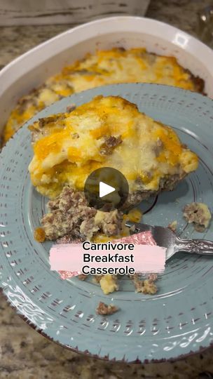 293K views · 12K reactions | Carnivore Breakfast Casserole
If you are eating Carnivore be sure to save this recipe.
Sometimes I just want something different and this recipe is so simple and super filling.

I started with browning 1 pound of 80/20 ground beef with 1 pound of ground pork.  I added some seasoning that just contains salt, pepper and garlic powder.  If you allow for it on your version of carnivore, breakfast sausage is really good here as well.
We are currently trying to avoid the added ingredients found in breakfast sausage so just went with ground pork.

In a bowl combine 7 eggs and ¼ cup of quality heavy whipping cream and salt.  Whip this together until well mixed.

Place the meat in the bottom of a casserole dish and then pour the eggs on top and then top with 2 cups of s Carnivore Breakfast, Eggs Breakfast Ideas, Carnivore Ideas, Sausage Egg Casserole, Keto Clean Eating, Caveman Diet Recipes, Fall Food Recipes, Keto High Protein, Carnivore Diet Recipes