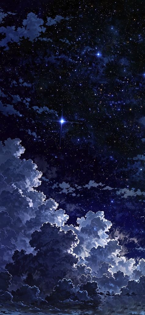 Iphone Stars Wallpaper, Celestial Aesthetic Background, Animated Space Background, Blue Whimsigoth Aesthetic, Night Sky Anime Wallpaper, Peacful Wallpapers Aesthetic, Star Dark Aesthetic, Romantasy Aesthetic Wallpaper, Starry Aesthetic Wallpaper