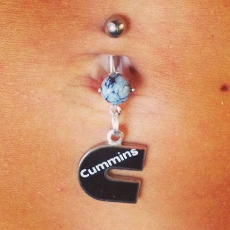 Made my own belly ring today. Took one of my old belly rings and added the charm!! I'm in love #cummins #bellyring Country Belly Button Rings, Western Belly Button Rings, Punchy Jewelry, Naval Piercing, Cow Skull Tattoos, Stomach Piercings, Jewelry Goals, Country Pics, Bellybutton Rings