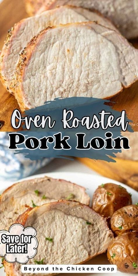 Perfectly cooked Oven Roasted Pork Loin is tender, juicy, and full of flavor. This easy-to-make pork loin is made with just a few simple ingredients. Perfect for Sunday suppers or family dinners! Pair with a salad for a perfect meal! Baked Pork Roast, Oven Roasted Pork Loin, Boneless Pork Loin Recipes, Pork Loin Oven, Pork Loin Recipes Oven, Oven Roasted Pork Tenderloin, Oven Roasted Pork, Pork Tenderloin Oven, Boneless Pork Loin Roast