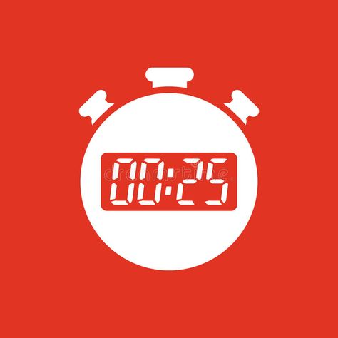 The 25 seconds, minutes stopwatch icon. Clock and watch, timer, countdown, stopwatch symbol. UI. Web. Logo. Sign. Flat royalty free illustration Stopwatch Illustration, Clock Graphic Design, Brand Analysis, Icon Clock, Time Graphic, Web Logo, Clock Icon, Timer Clock, Blue Abstract Art