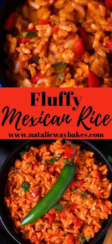 Fluffy and super flavorful, this Mexican Rice recipe 'aka spanish rice' is so simple to make, it's gluten-free, and uses only simple ingredients. Start to finish in 30 minutes. Th authentic, homemade way to go! #mexicanrice #spanishrice #glutenfree Red Rice Recipe Mexican, Fluffy Mexican Rice, Authentic Spanish Rice Recipe, Best Spanish Rice Recipe, Mexican Fried Rice, Homemade Spanish Rice, Authentic Mexican Rice, Mexican Rice Recipe, Garlic Mashed Potatoes Recipe