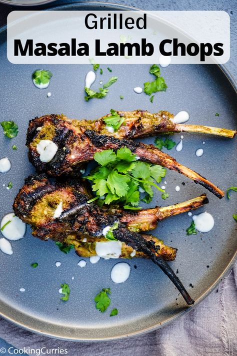 Lamb Chops Marinade, Grilled Paneer, Bbq Lamb, Yogurt Marinade, Cooking Curry, Grilled Lamb Chops, Lamb Chop Recipes, Grilled Lamb, Chops Recipe