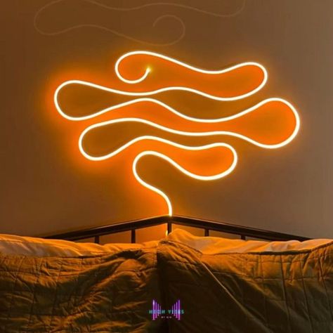 #NeonSigns #BrightIdeas #NeonSignNames #NeonInspiration #NeonRoom #RoomDecor Neon Strip Lights Design, Led Lights From Ceiling, Small Led Lights Bedroom, Led Light Shapes, Curvy Led Light On Wall, Led Light Decoration Ideas Bedrooms, Led Light Aesthetic Room, Pop Art Lighting, Neon Lights Design Ideas