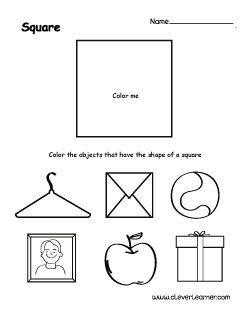 Square Worksheet, Shape Worksheet, Shapes Worksheet Kindergarten, Shape Activities Preschool, Shapes Kindergarten, Initial Sounds, Shapes Preschool, Shapes Worksheets, Preschool Class