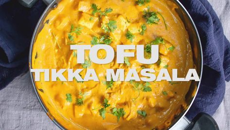 Indian Tikka Masala, Tofu Tikka Masala Recipe, Tofu Tikka Masala, Tofu Tikka, Curry Tofu, Tofu Cubes, Tikka Masala Sauce, Soft Tofu, Vegan Curry Recipes