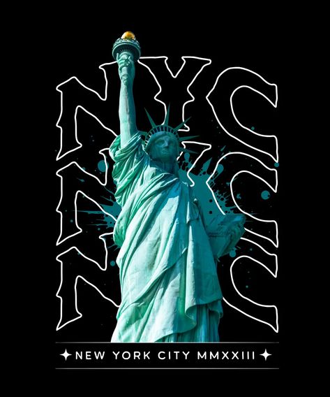 Take your T-Shirt design to the next level by using this New York City T-Shirt design template by Novendi Prasetya. Use this ready-to-use T-Shirt design and start designing like a Pro. Screen Printing Shirts Design, Genshin Merch, Streetwear Tshirt Design, Apparel Design Inspiration, Graphic Shirt Design, City T Shirt, Clothing Brand Logos, Psychadelic Art, T Shirt Design Template