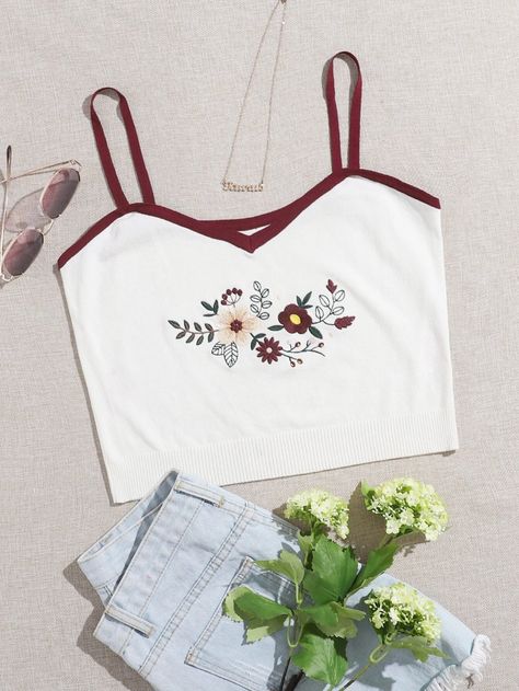 Pretty Items, Basic Embroidery, Sleeveless Sweater Vest, Basic Embroidery Stitches, Top Shein, Knit Tops, Favorite Sweater, Sleeveless Sweater, Shein Style