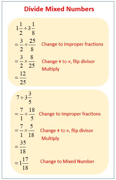 Divide Mixed Numbers, Dividing Mixed Numbers, Dividing Mixed Fractions, Mixed Numbers Worksheet, Math Helper, Mixed Fractions, Teaching Math Strategies, Dividing Fractions, Numbers Worksheet