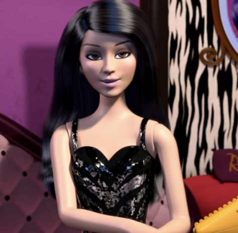 Iconic Black Haired Movie Characters, Raquelle Barbie Makeup, Raquelle Barbie Aesthetic Outfits, Raquelle Barbie Pfp, Raquelle Barbie Wallpaper, Barbie Life In The Dreamhouse Raquelle, Raquel From Barbie, Raquelle Outfits, Raquelle Aesthetic