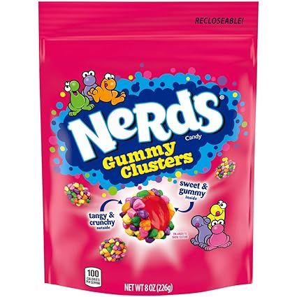 Amazon.com : Nerds Gummy Clusters Candy, Rainbow, Resealable 8 Ounce Bag : Everything Else Nerds Gummy Clusters, Gummy Clusters, Candy Rainbow, Nerds Candy, Christmas Baskets, 100 Calories, Gummy Candy, Gourmet Food, Candy Recipes