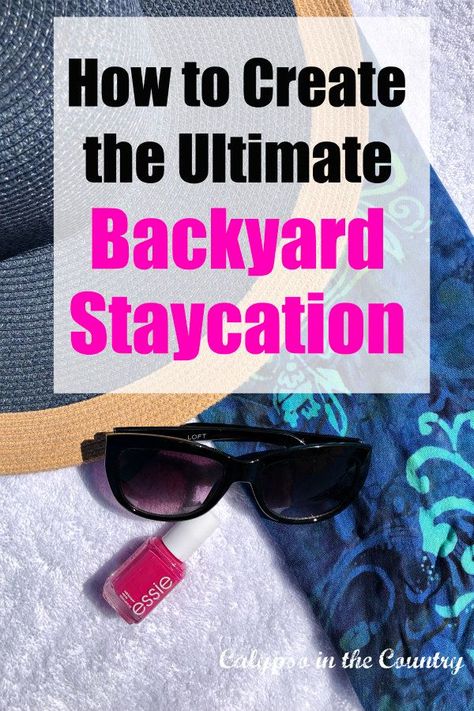 How to Create the Ultimate Backyard Staycation this summer.  Whether you are entertaining outside or just enjoying your own outdoor living spaces, here are some tips to feel like you are one vacation..at home... #outdoorliving #staycation Outdoor Summer Hosting Ideas, Vacation At Home, Backyard Vacation, Homemade Iced Tea, Ultimate Backyard, Cozy Summer, Wicker Chaise Lounge, Easy Hacks, Bar Cart Styling