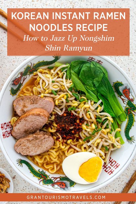 Korean Instant Ramen, Soup With Pork, Ramen Noodles Recipe, Shin Ramyun, Special Fried Rice, Homemade Chilli, Char Siu Pork, Noodles Recipes, Korean Noodles