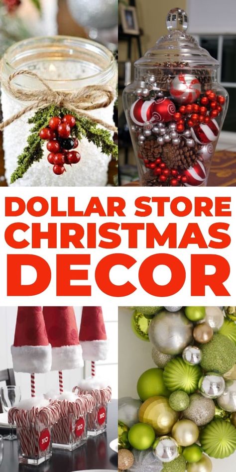 DIY Dollar Store Christmas Decorations. If you love holiday decor & crafts, but you’re on a budget check out these Dollar Store Christmas decorations and crafts. Get inspired to create wreaths, centerpieces & more using dollar store items! Don’t miss these Christmas decor hacks that will make your home look amazing for the holidays! #Christmas #diyChristmasdecorations #diyChristmasdecor #Christmasdecor #DollarStore Dollar Store Centerpiece, Store Christmas Decorations, Dollar Store Christmas Diy, Diy Christmas Decorations Dollar Store, Diy Snowman Decorations, Dollar Store Christmas Decor, Dollar Store Christmas Decorations, Storing Christmas Decorations, Dollar Tree Christmas Decor