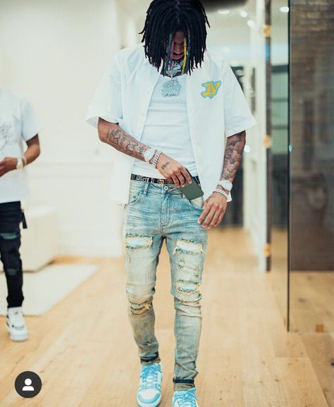 Basketball Boyfriend, Ja Morant Style, Facial Shapes, Drippy Outfit, Rapper Outfits, Dark Skin Boys, Odell Beckham, Black Men Fashion Swag