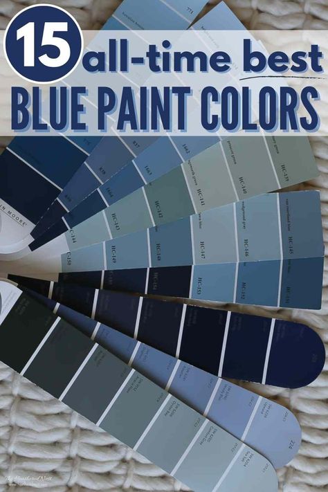 Your go-to list for the best of the best blue paint colors! These trustworthy shades will be homeruns in your home! #bluepaint #blue #paint #benjaminmoore #sherwinwilliams #behr #paintcolors #paintstudy #paintreview #paintshades #bluecolor #paints #painting The Best Blue Paint Colors, Glidden Blue Paint Colors, Bright Blue Paint Colors For Bedroom, Perfect Blue Paint Color, Soft Blue Bedroom Walls, Blue Paint For Living Room Walls, Best Blue Bedroom Paint Colors, Nantucket Blue Paint, Bright Blue Paint Colors