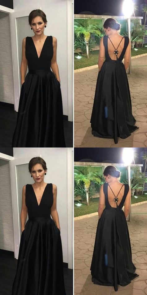 Black Formal Dresses, Ball Gown Prom Dresses, Gown Prom Dresses, Cheap Prom Dresses Long, Military Ball Dresses, Backless Evening Dress, Dresses With Pockets, Prom Dresses With Pockets, Classy Prom Dresses